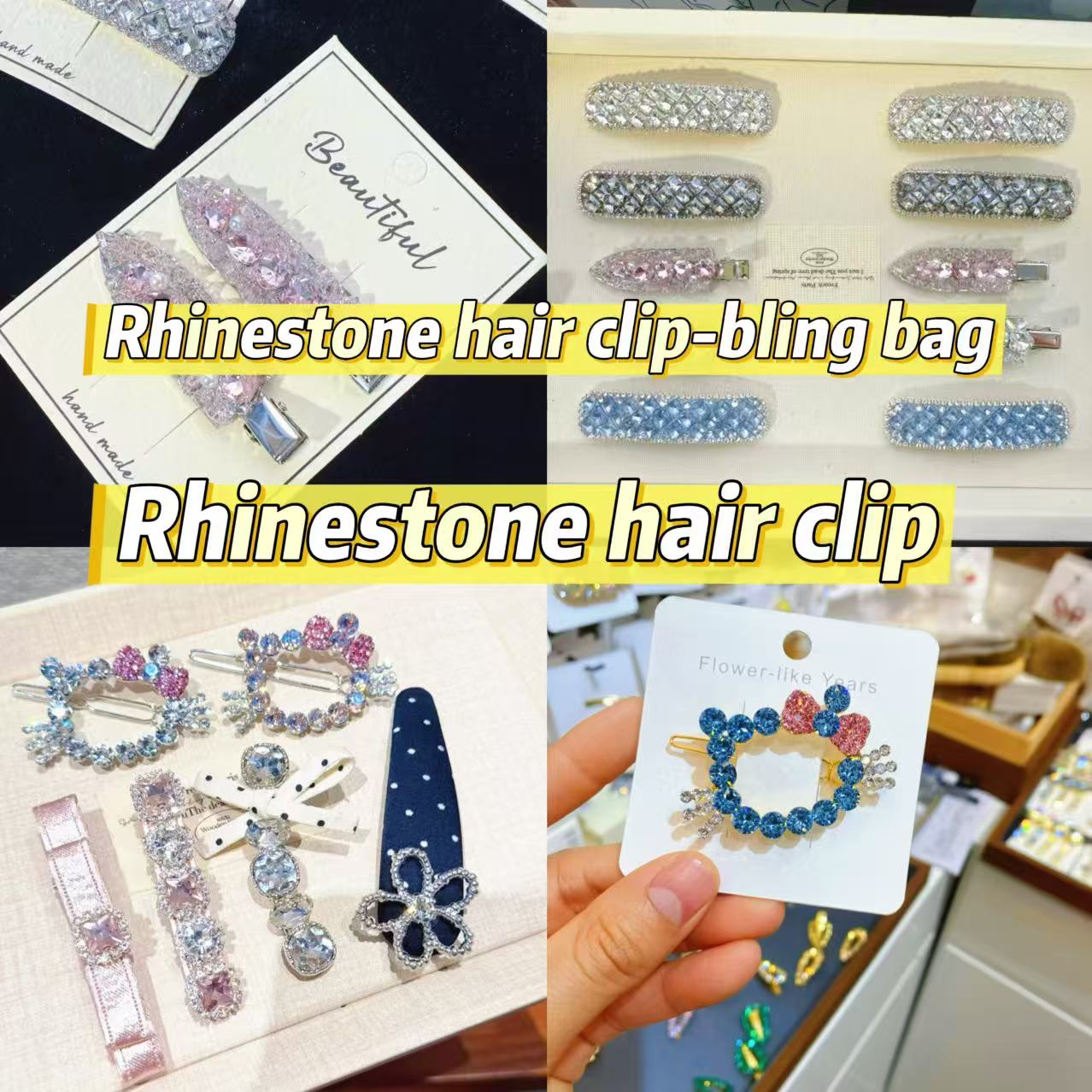 Rhinestone hair clip-bling bag